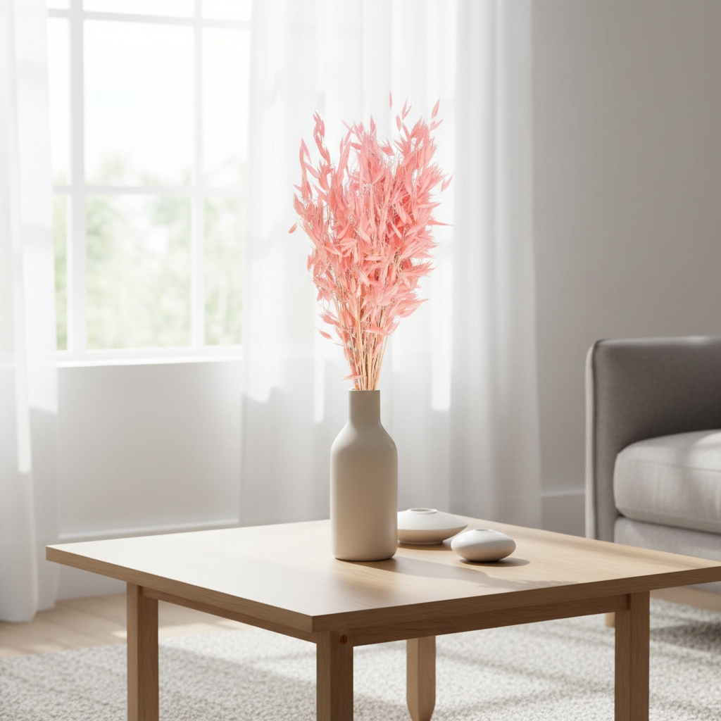 Sušený oves divoký (Avena selvatica) v růžové barvě – dekorace do váz, kytic a svatebních aranžmá